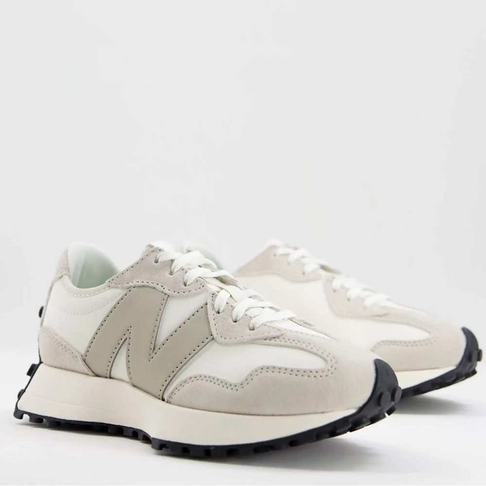 New Balance Cream and White Sneakers